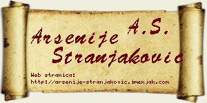 Arsenije Stranjaković vizit kartica